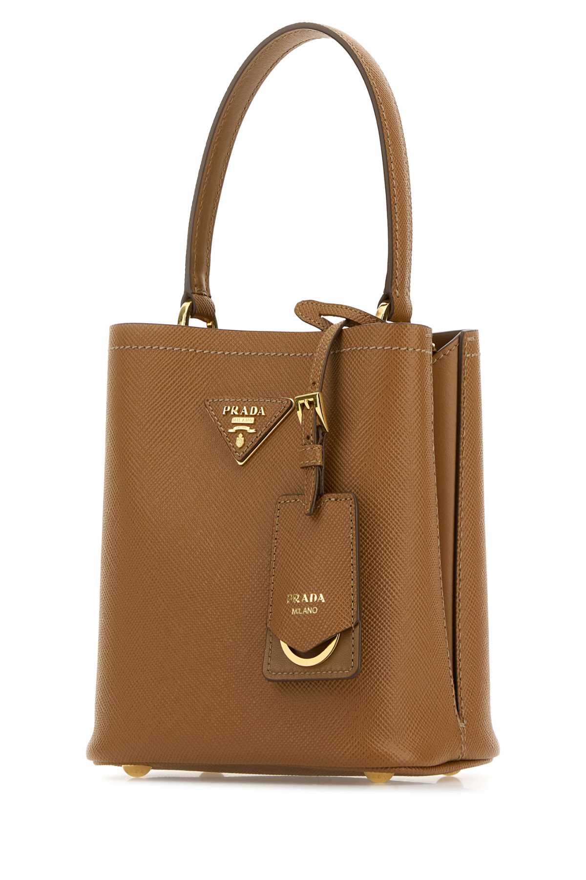 PRADA Mini Caramel Leather Panier Handbag