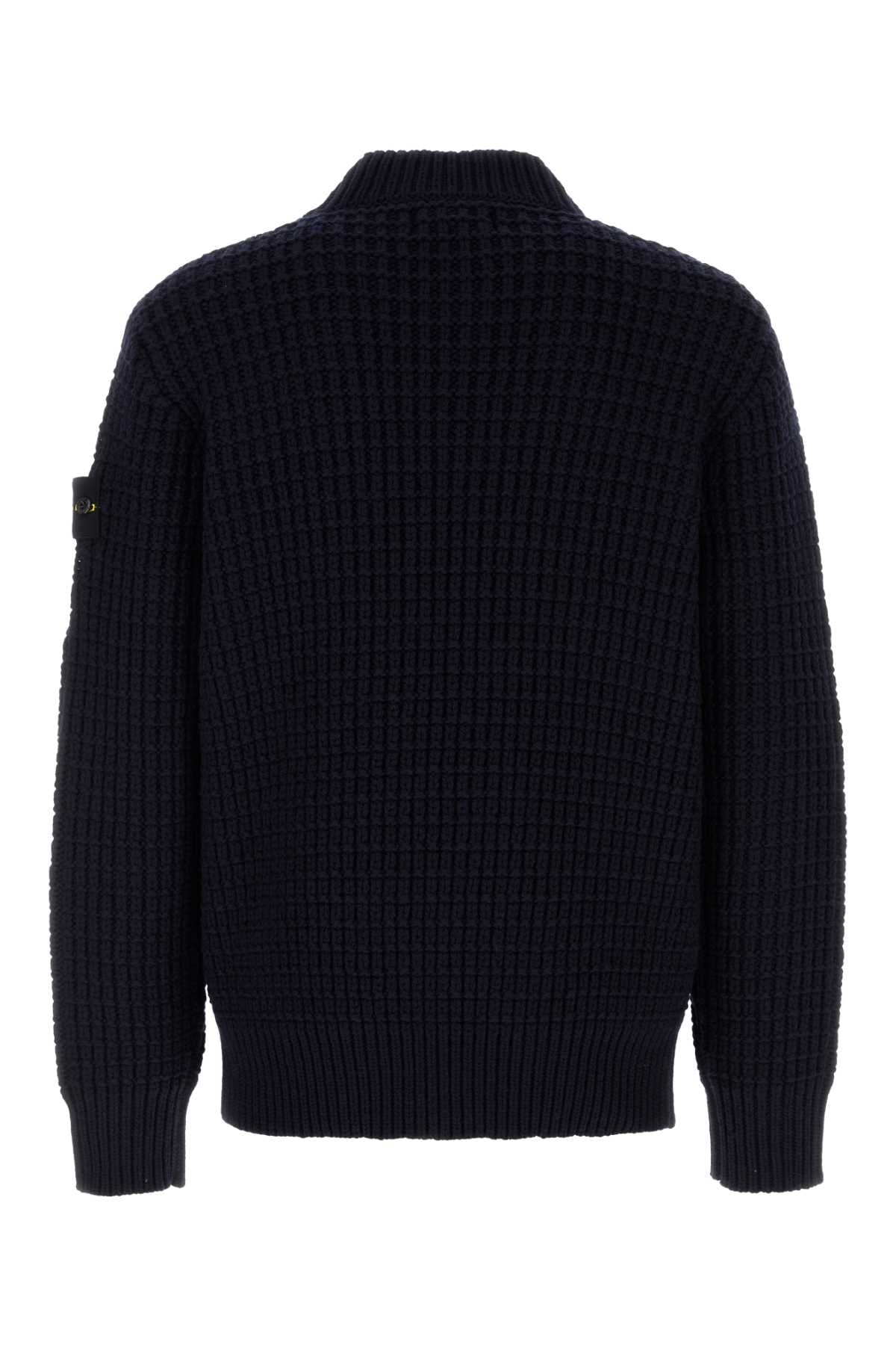 STONE ISLAND Classic Black Wool Sweater for Men