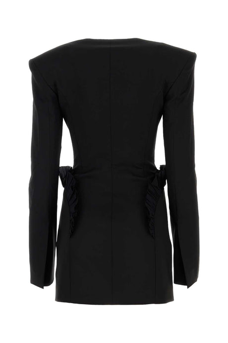 NENSI DOJAKA Elegant Black Stretch Wool Mini Dress