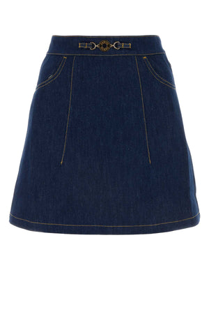 PATOU Denim A-Line Skirt