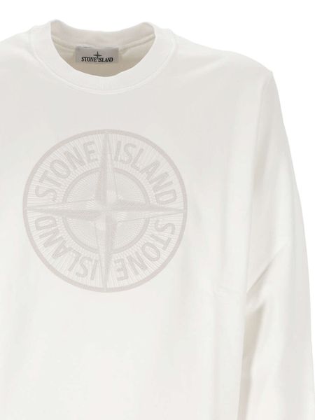 STONE ISLAND Urban Edge Embroidered Crewneck Sweatshirt for Men in White