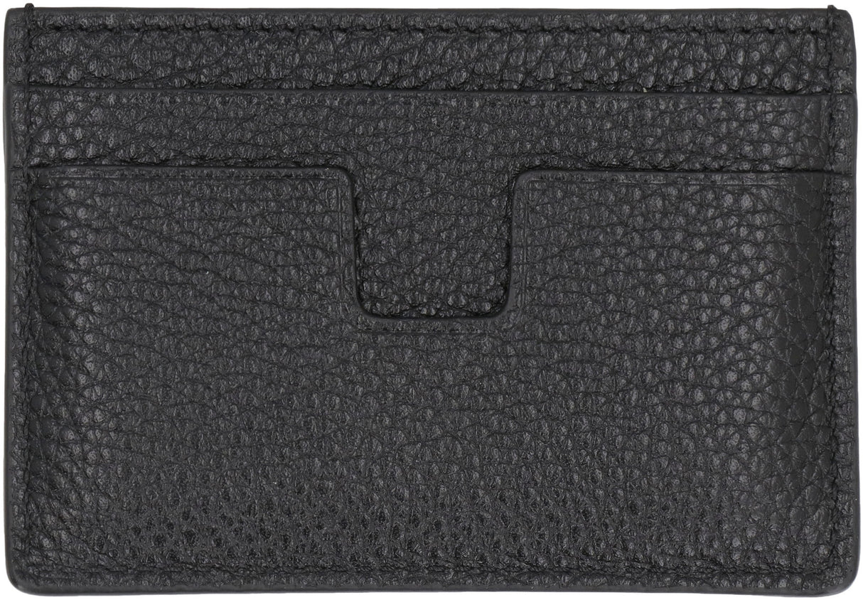 TOM FORD Black Calf Leather Pouch for Men in FW23 Season